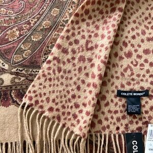 Colette Mordo Paisley animal print double sided extra lux 100% Cashmere 75”x27”